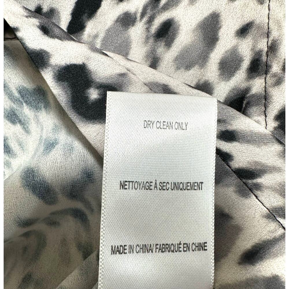 Brochu Walker Snow Leopard Print V-Neck Sleeveless Draped Top Grey Black XS - Picture 8 of 10